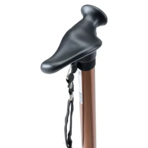 Aluminium wandelstok met ergonomisch handvat - Bruin, Links Handig
