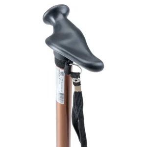 Aluminium wandelstok met ergonomisch handvat - Bruin, Rechts Handig