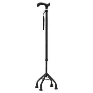 Vierpoot Wandelstok zwart